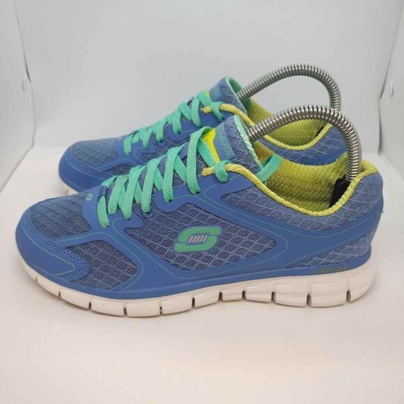 Skechers Flex Appeal Arctic Trainers Shoes Womens Size 7.5‎ Blue Sneakers Casual - Picture 2 of 8